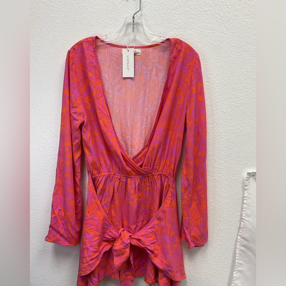 L*Space Pink and Orange Long Sleeve Dress